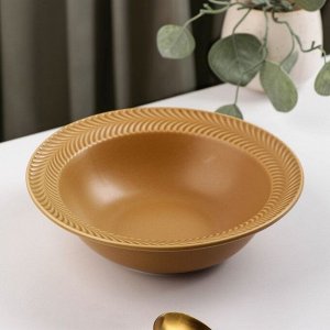 Тарелка суповая «Морская гладь», d=21 см, цвет коричневый
