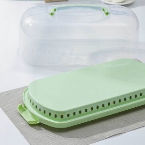 Блюдо для торта и пирожных с крышкой «Визави», 38?20?15 см, цвет МИКС
