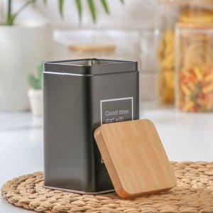 Банка для сыпучих продуктов «Lifestyle кофе», 9*9*15 см, цвет чёрный
