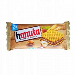 Подарок Вафли Ханута  с Hanuta ореховой начинкой, Hanuta Haselnuss, 44 гр Германия