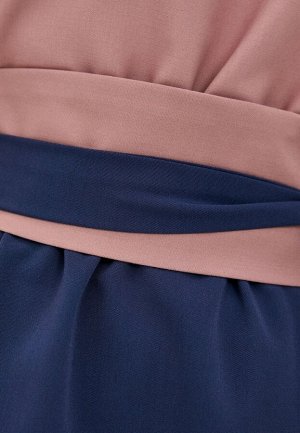 Платье Пыльно-розовый/темно-синий