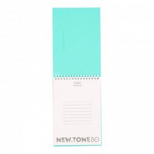 Блокнот А5, 80 л., клетка, гребень, обл. пластик "NEWtone Pastel. Мята" Hatber