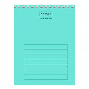 Блокнот А5, 80 л., клетка, гребень, обл. пластик "NEWtone Pastel. Мята" Hatber