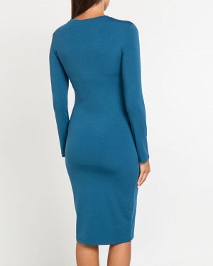 Платье женское по фигуре (194234) сине-зеленый