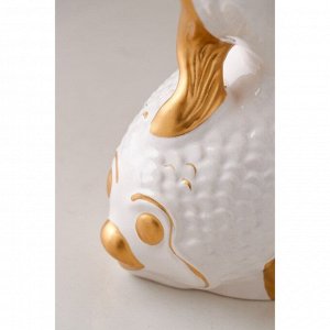 Ваза керамическая "Рыбка", настольная, декор золотистый, 32.5 см, 1 сорт