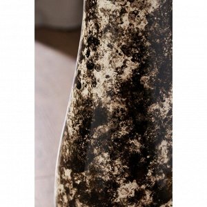 Ваза керамическая "Осень", напольная, под мрамор, чёрная, 58 см, авторская работа