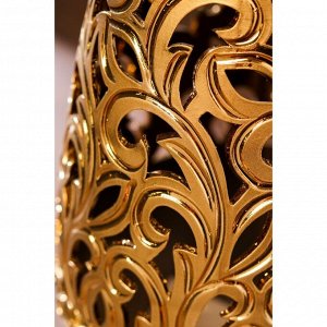 Ваза керамическая "Осень", напольная, сквозная резка, золотистая, 65 см
