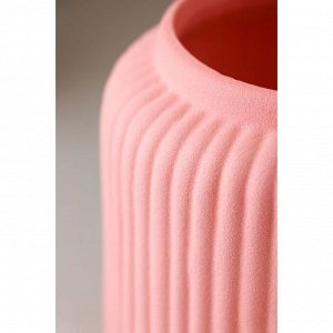 Ваза керамическая "Юта", настольная, розовая, матовая, 15 см