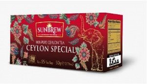 Чай SUNBREW CEYLON SPECIAL пакетированный 25пак*2гр 1/36