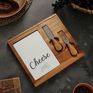 Набор для подачи сыра и закусок/Разделочная доска с ножами для сыра