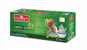 Чай SUNBREW GREEN TEA пакетированный 25пак*1,5гр 1/36