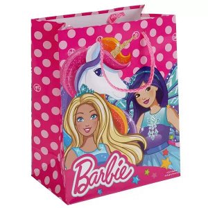 CLRBG-BRB-06-1 ПАКЕТ ПОДАРОЧНЫЙ "ИГРАЕМ ВМЕСТЕ" BARBIE. 18X23X9СМ, ГЛЯНЦЕВЫЙ В ПАК. УП-12ШТ в кор.12уп