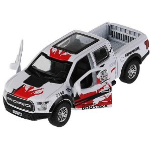 F150RAP-12SRT-WH Машина металл FORD F150 RAPTOR СПОРТ 12 см, двери, багаж, инерц, белый, кор. Технопарк в кор.2*36шт