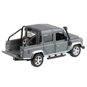 DEFPICKUP-12MAT-GY Машина металл LAND ROVER DEFENDER PICKUP МАТОВЫЙ 12 см, двер, багаж, кор. Технопарк в кор.2*36шт