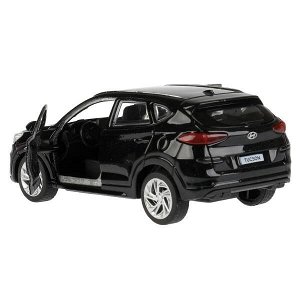 TUCSON-12-BK Машина металл HYUNDAI TUCSON длина 12 см, двери, багаж., инер, черный, кор. Технопарк в кор.2*36шт