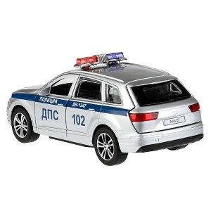 Q7-12POL-SR Машина металл AUDI Q7 ПОЛИЦИЯ 12 см, двер, багаж, инер, серебристый, кор. Технопарк в кор.2*36шт