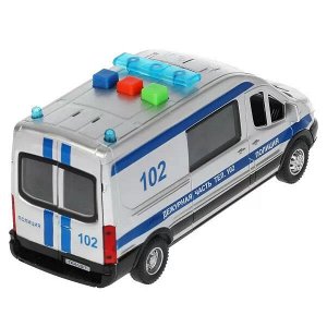 TRANSITVAN-16PLPOL-SR Машина пластик свет-звук FORD TRANSIT ПОЛИЦИЯ  16 см, двери, 3 кнопки, кор. Технопарк в кор.2*36шт