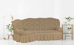 Чехол для углового дивана Paulina цвет: бежевый (300 см)