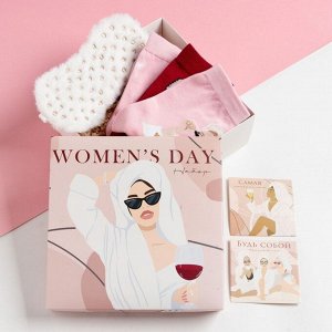 Подарочный набор "Women's day" маска для сна, носки 3 пары
