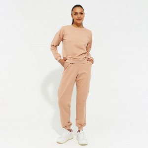 Костюм женский (свитшот, брюки) MINAKU: Casual Collection цвет бежевый