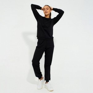 Костюм женский (свитшот, брюки) MINAKU: Casual Collection цвет чёрный