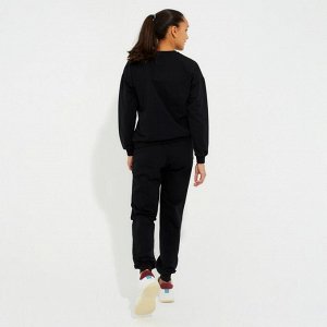 Костюм женский (свитшот, брюки) MINAKU: Casual Collection цвет чёрный