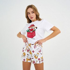 Пижама женская новогодняя (футболка и шорты) KAFTAN "Тигры"