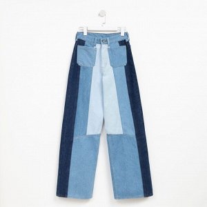 Брюки, женские, джинсовые, MINAKU, цвет, синий.