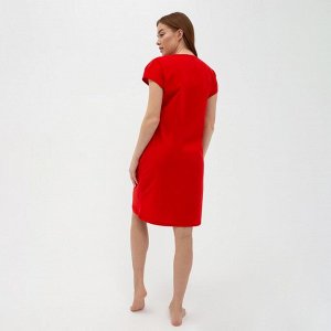 Платье домашнее женское, цвет красный, размер 46