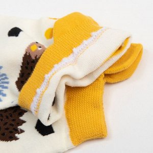 Носки женские MINAKU "Ёжики", цв.желтый,  р-р 36-41 (23-27 см)