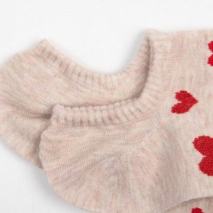 Носки женские MINAKU "Сердце" цвет бежевый, р-р 36-38 (23 см)