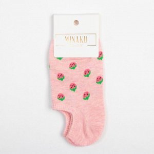 Носки женские MINAKU "Клубника" цвет розовый, р-р 36-40 (23-25 см)