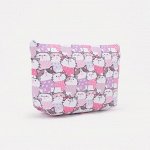 Косметичка на молнии, цвет белый/розовый