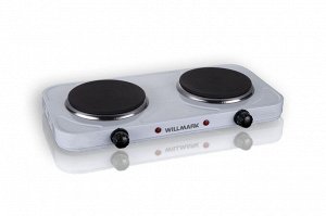 Плита элек. WILLMARK HS-210W (2 чугун конф.*155 mm/1000Вт.,155*1000Вт, корпус из нерж стали, белый)