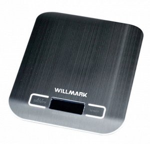 Весы кухонные WILLMARK WKS-312SS (макс 5кг.,вычет веса тары,индик.перегрузки, подсветка, нерж.сталь)