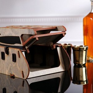 Мини-бар деревянный "Яхта", серо-коричневый, 47 см
