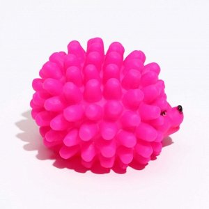 Игрушка пищащая "Ёжик" малый для собак, 6,5 см, розовая