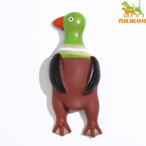 Игрушка пищащая "Скромная утка" для собак, 18 х 7 х 4 см, коричневая