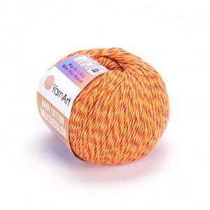 Пряжа YarnArt Baby Cotton Multicolor цвет №5208 Оранжевый