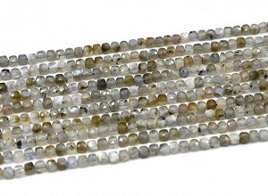 Бусины из лабрадора кубик гр.4,5мм, 38,5см, 85 бусин