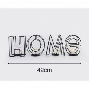 Подсвечник металлический на 4 свечи TAKE IT EASY, Home, 13.5x42 см, чёрный