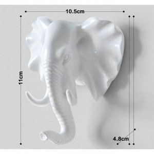СИМА-ЛЕНД Декор настенный-вешалка &quot;Слон&quot; 11 x 10.5 см, белый