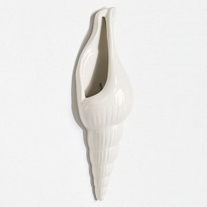 Декор настенный-ваза "Ракушка" 25  x 8.7 см, белый