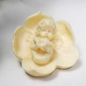 Молд силикон "Ангелочек в цветочке" 4х4х2,5 см
