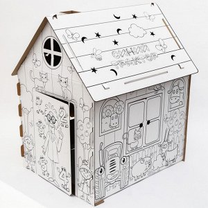 Набор для творчества «Дом-раскраска: Синий трактор», дом из картона