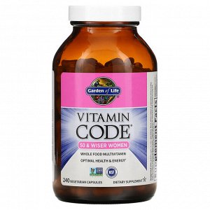 Garden of Life, Vitamin Code, мультивитамины из цельных продуктов для женщин, от 50 лет и старше, 240 вегетарианских капсул