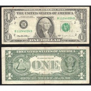 США 1 Доллар 1995 год P# 496aB Джордж Вашингтон Серия B New York NY