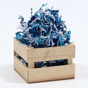 Наполнитель бумажный "Морская пена", белый, синий, голубой, 50 г