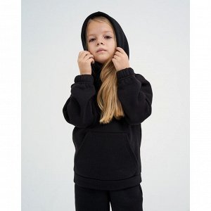 Костюм детский с начёсом (толстовка, брюки) KAFTAN "Basic line" 36 (134-140), чёрный