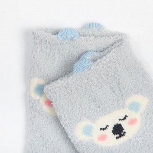 Носки детские махровые со стопперами MINAKU, цвет серо-голубой, размер 12-14 см